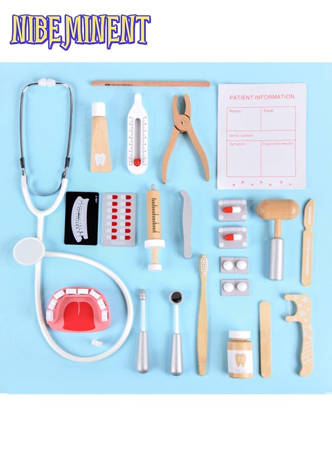 NIBEMINENT Doctor Kit for Kids with Stethoscope Pretend Play Medical Toys Set Kids Doctor Playset Dentist Kit Toys Blue  - Image 2