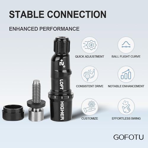 Gofotu Golf Shaft Adapter Sleeve .335 Tip Driver Fairway RH Compatible with Taylormade M1 M2 M3 M4 M5 M6 SIM SIM2 R15 QI10, Qi35 Stealth2, Stealth,BRNR Mini Driver Black - Image 5