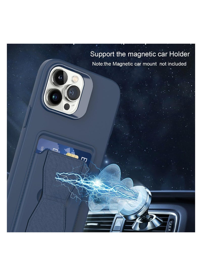 HDD Anti-Scratch Full Body Protection With Grip Card Holder Cover Case For Iphone 15  in black - Image 3