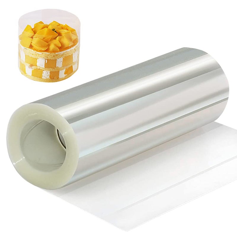 YQL Cake Collar 6 Inch,Acetate Cake Collar Roll DIY Acetate Sheet Baking Transparent Mousse Cake Sheets Surrounding Edge Clear Cake Strips for Baking Decorate Shaker Cards Making(6x394Inch) - Image 1