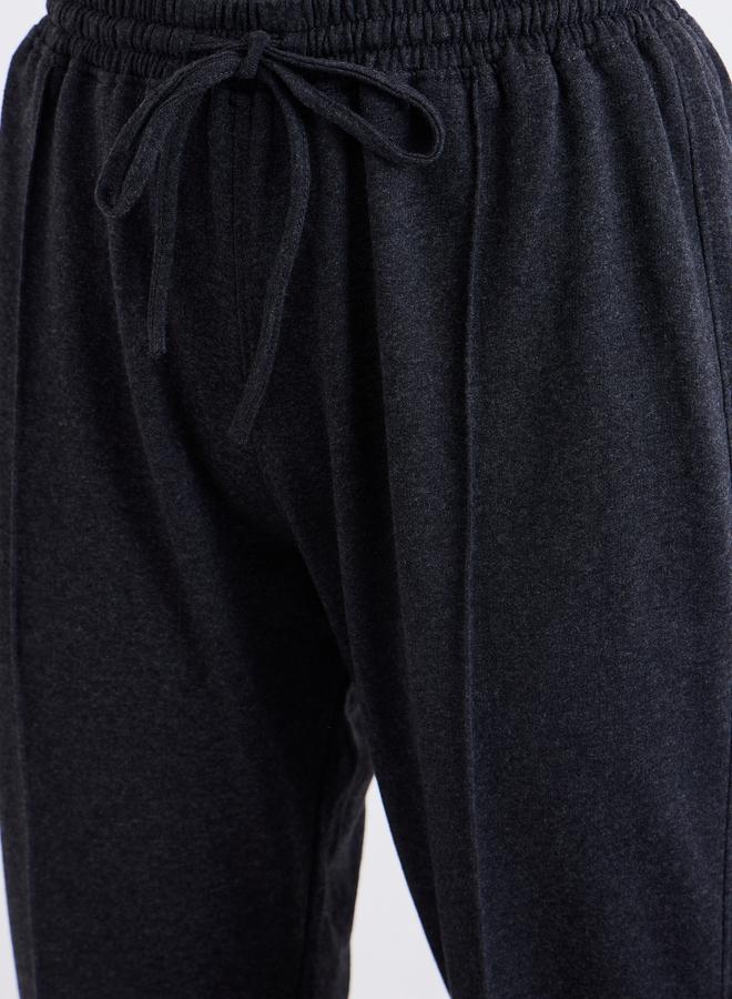 Styli Charcoal Boot Flared Joggers with Pintuck Detail - Image 3