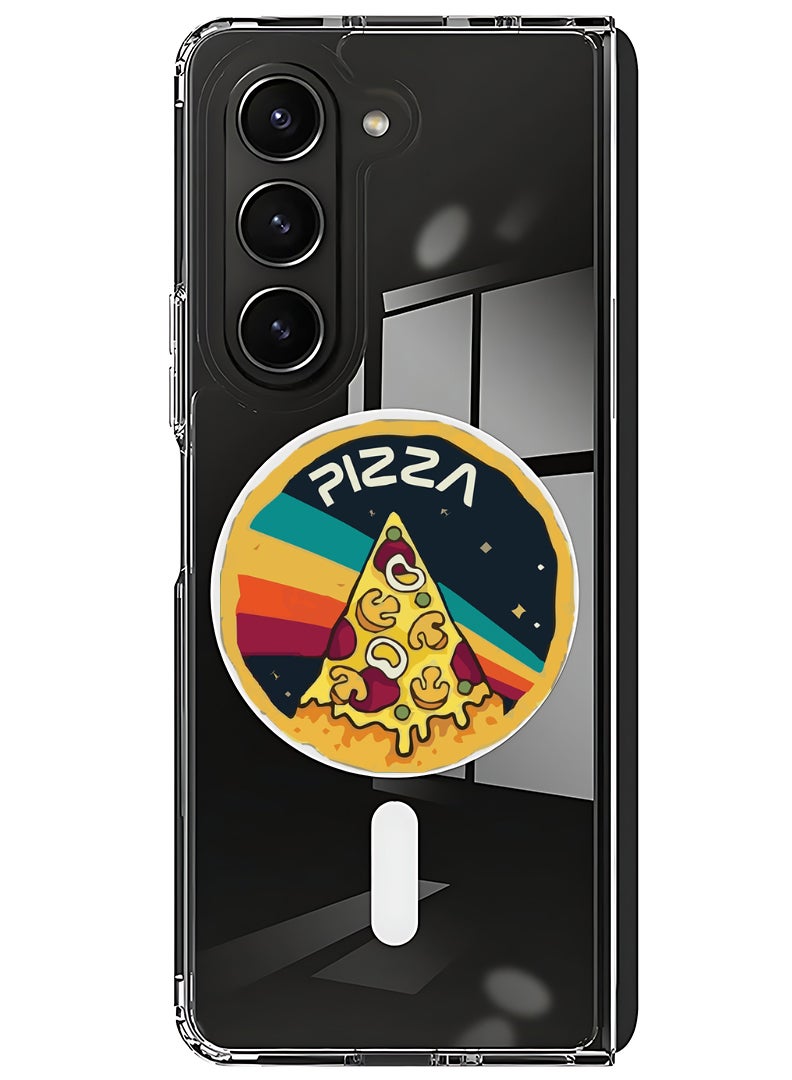 Theodor Magnetic Case for Samsung Galaxy Z Fold 5 Compatible with MagSafe Wireless Charging, Shockproof Phone Bumper Cover Pizza - Image 1