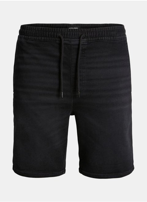 Drawstring Waistband Washed Denim Shorts