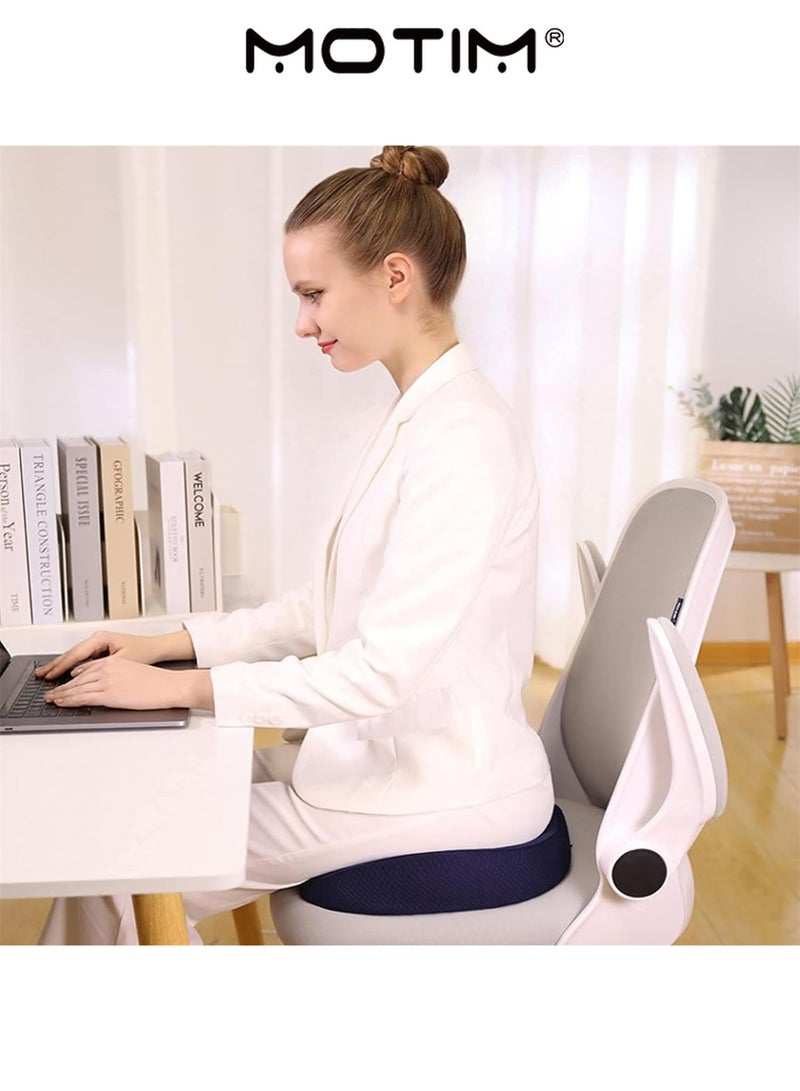 Motim Seat Cushion for office Chair 100% Memory Foam office Chair Cushion Butt Pillow for Tailbone for office Chair Car Seat Navy Blue - Image 5