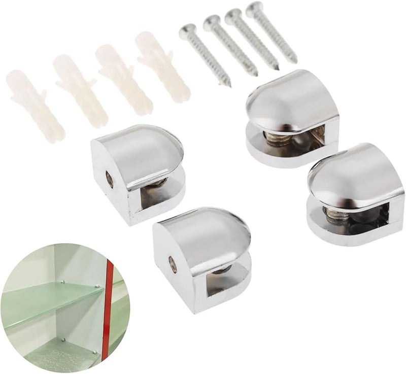 Zinc Alloy Adjustable Glass Shelf Brackets 10Pcs For 5 6mm Glass With Screws Furniture Hardware - Image 5