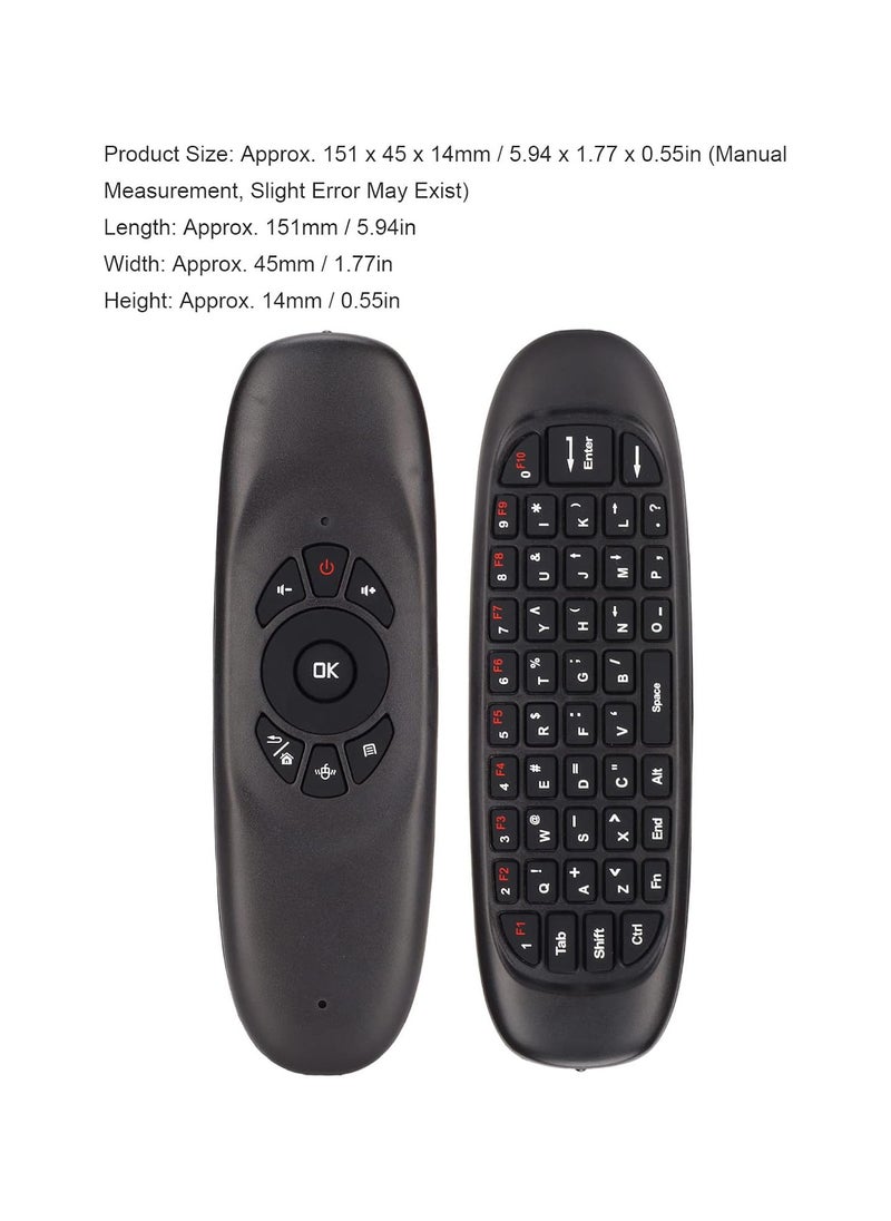 TV Remote Air Mouse, 2.4GHz Connection Air Remote Keyboard Mouse Wireless USB Receiver Air Mouse Remote Multifunction PC Remote Control for TV/Tablet PC/Game Console, Plug and Play