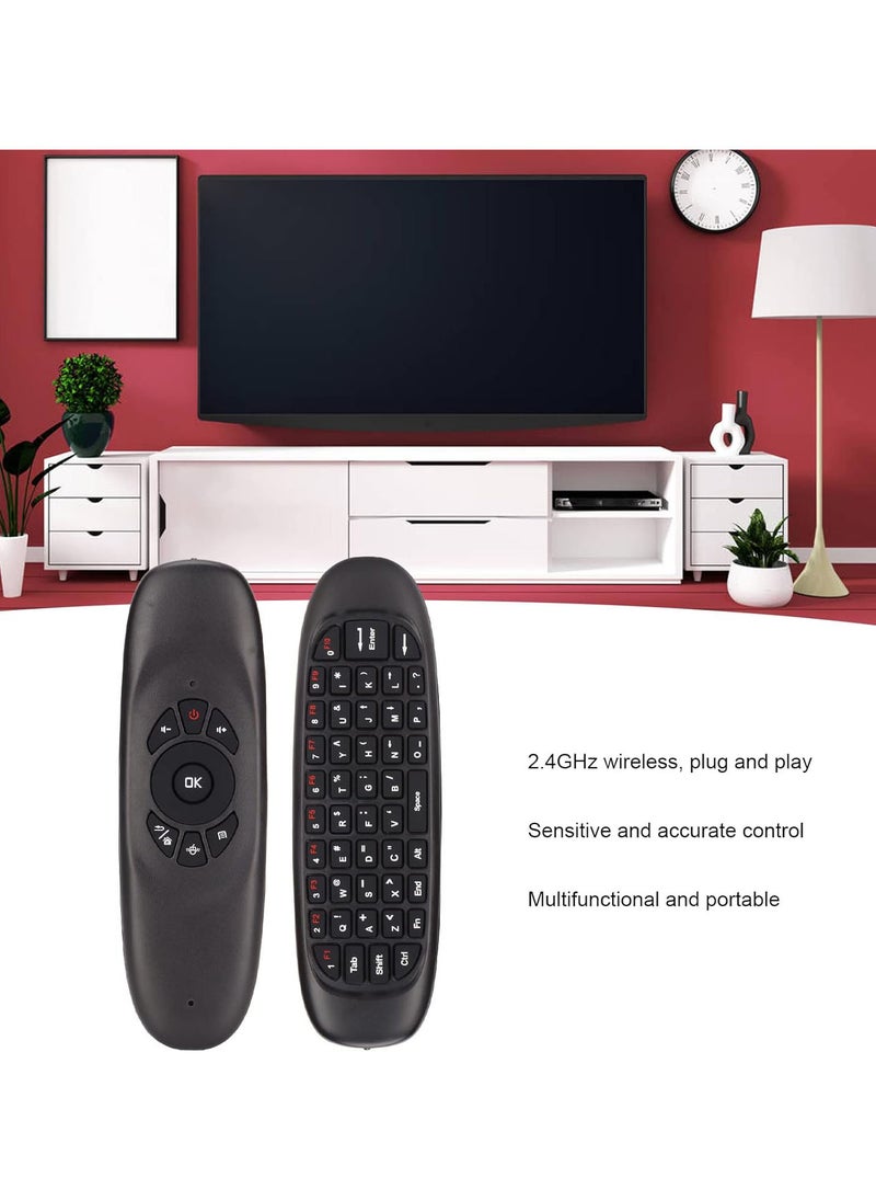 TV Remote Air Mouse, 2.4GHz Connection Air Remote Keyboard Mouse Wireless USB Receiver Air Mouse Remote Multifunction PC Remote Control for TV/Tablet PC/Game Console, Plug and Play