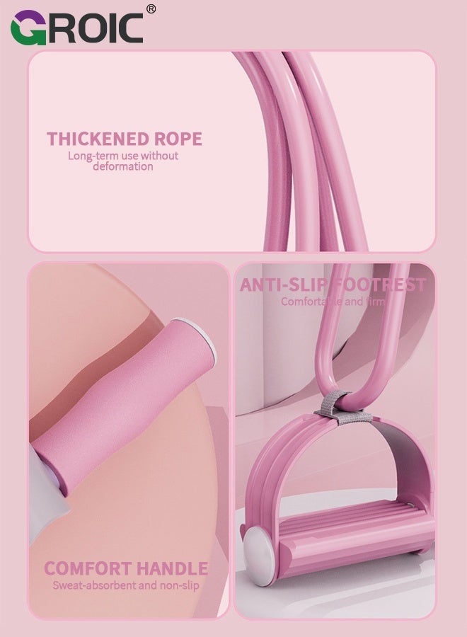 GROIC Split Pedal Resistance Band, Multifunction Tension Rope, 4-Tube Elastic Yoga Pedal Puller Resistance Band Fitness Equipment, for Abdomen/Waist/Arm/Leg Stretching Slimming Training - Image 3