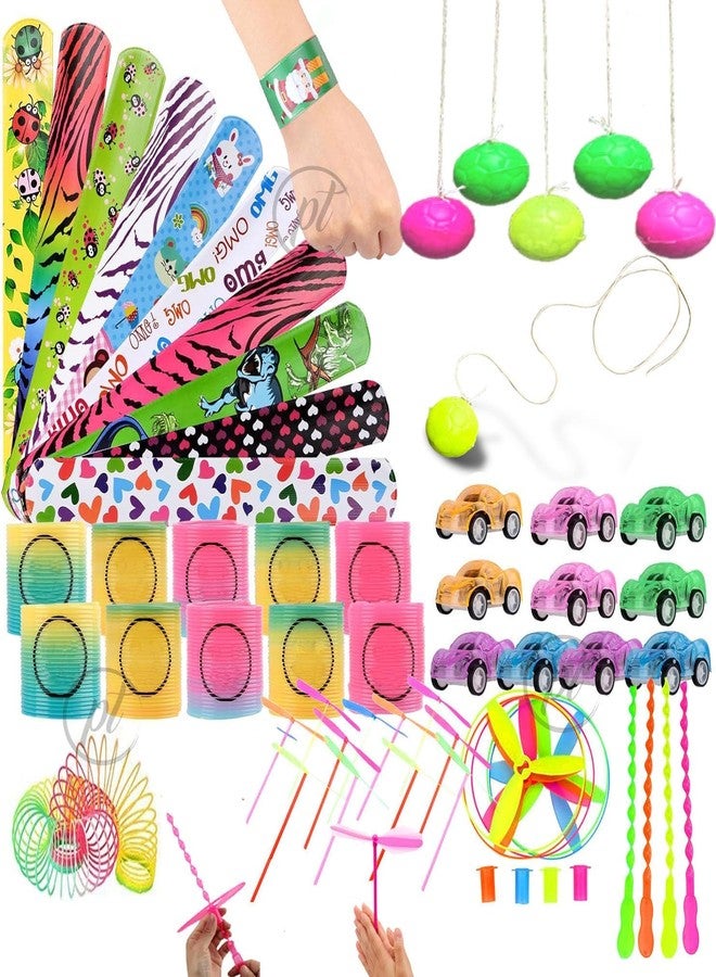 Promote 36 Pcs Birthday Return Gifts, Slap Bands Slinky Toys Classroom Carnival Prizes Small Bulk Toys Pack Goodie Goody Candy Bags Fillers,Party Favors Toys for Kids, Girls, Boys - Image 1