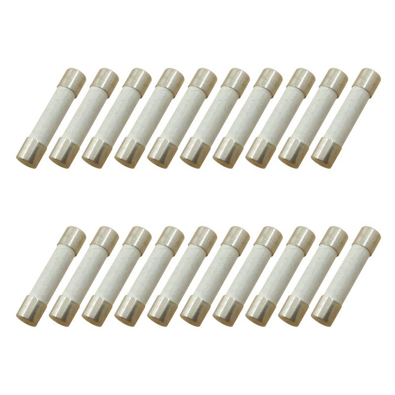 YOLISTIC Pack of 20 20 Amp 250V Microwave SlowBlow Time Delay Fuse Ceramic 6x30mm Compatible and Universal Replacement for GE WB27X10388 and Whirlpool Kenmore Other Microwaves