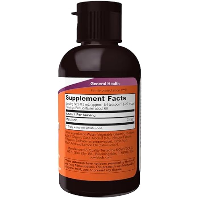 now Supplements, Liquid Melatonin, 3 mg Per Serving, Fast Absorbtion and Great Taste, 2-Ounces - Image 2