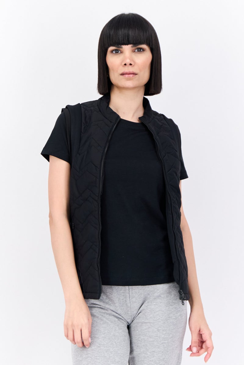 Adidas Women Sportswear Fit Sleeveless Training Jacket, Black - Image 1