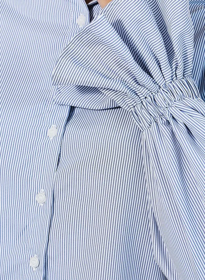 Styli Striped Flared Elasticated Balloon Sleeves Shirt