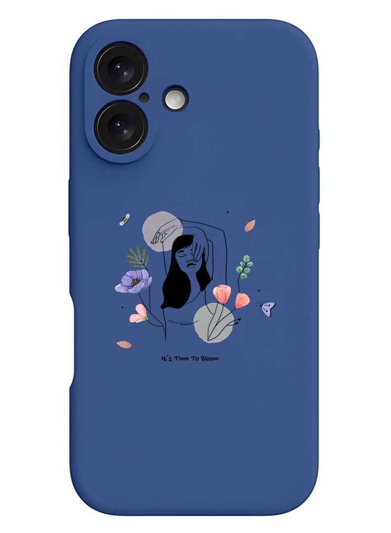 Theodor Protective Slim Fit Case Liquid Silicone Cover with Full Body Protection Anti-Scratch Shockproof Case For Apple iPhone 17 (Blue) Bloom2 - Image 1