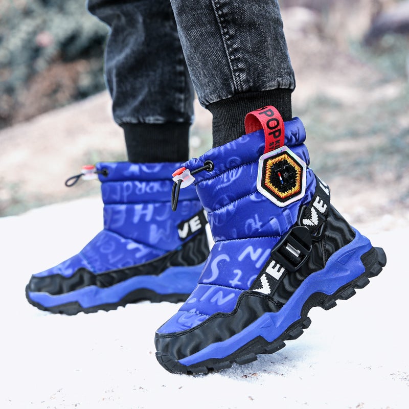 Northeast Snow Boots For Boys And Girls Children'S Large Children'S Cotton Shoes For Teenagers Outdoor Leisure Winter Fleece-Lined Thickened Warm-Proof - Image 4
