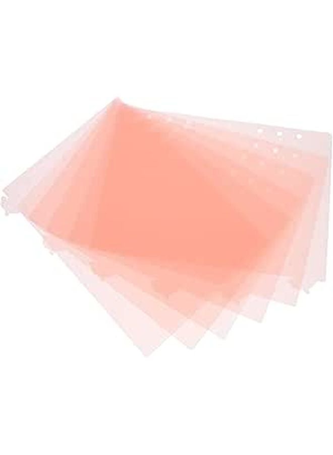 Pink A5 6 Hole Binder Dividers with Tabs 6 Page Set for Notebook Organization - Image 1