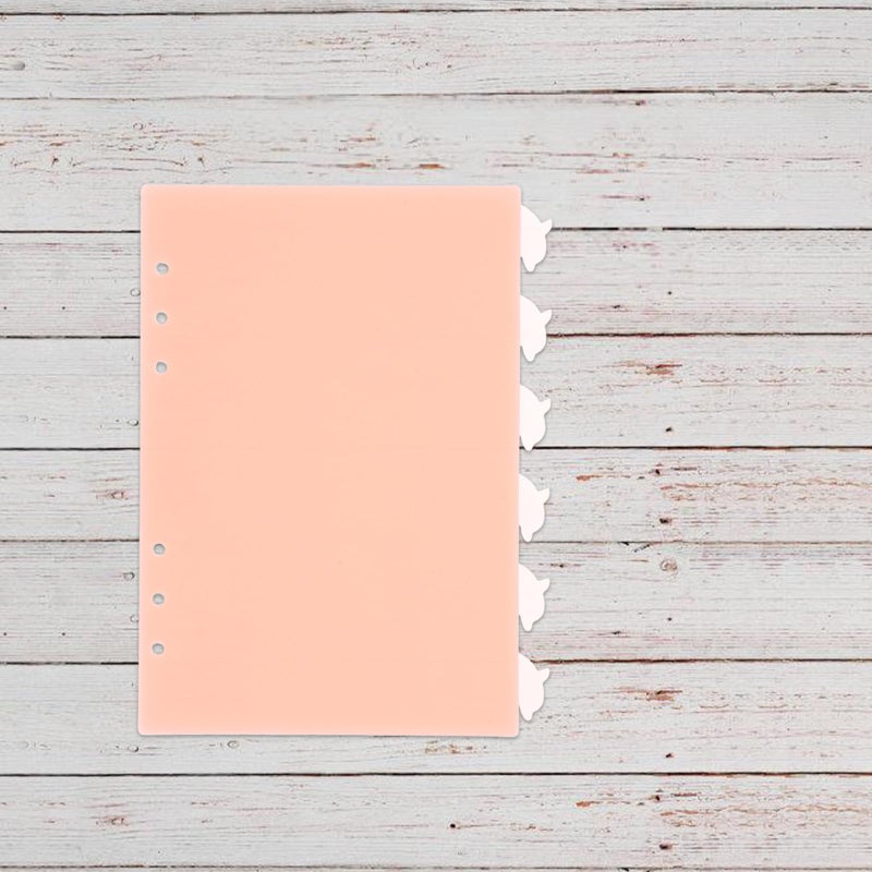 Pink A5 6 Hole Binder Dividers with Tabs 6 Page Set for Notebook Organization - Image 5