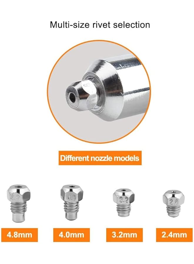 KASTWAVE Rivet Gun Adapter Kit, Professional Rivet Gun Adapter With Handle Grip Riveter Drill Attachment Riveting Hand Tool - Rivet Attachment For Cordless Screwdrivers And Drills - Image 5