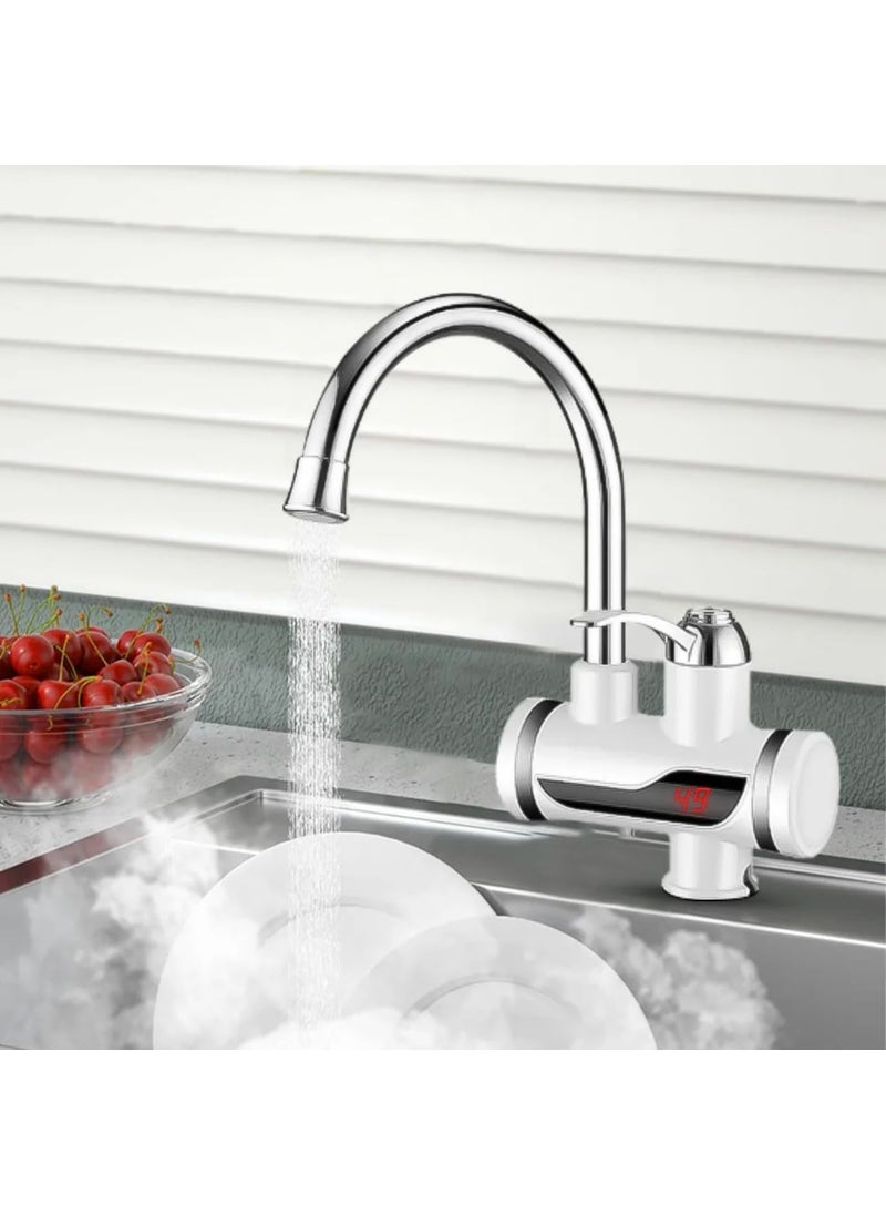 TRIDEO TRIDEO Electric Water Heater And Tankless Fast Water Heating Tap Instant Hot Kitchen Faucet With Digital Display Instant Electric Water Geyser For Bathroom Household 3000W Geyser  - Image 1