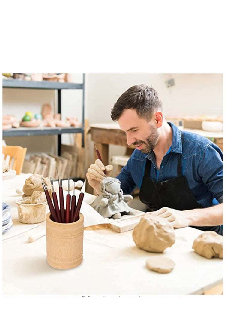 SYOSI Clay Sculpting Tools Set Professional Carving Tools Double-Sided Pottery Tools with Wooden Handle for Sculpture, Shaping Carving And Smoothing High Precision Polymer Clay Tools 6 PCS - Image 4