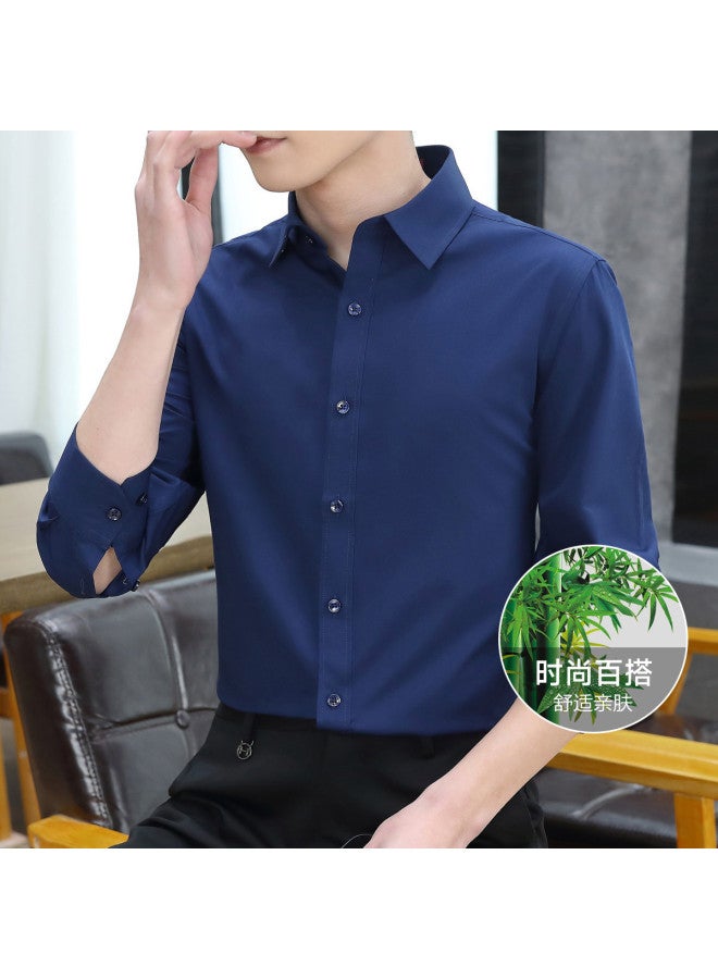 Fapai Four-season Business Casual Solid Color Men's Shirt Long Sleeve Thin - Image 2