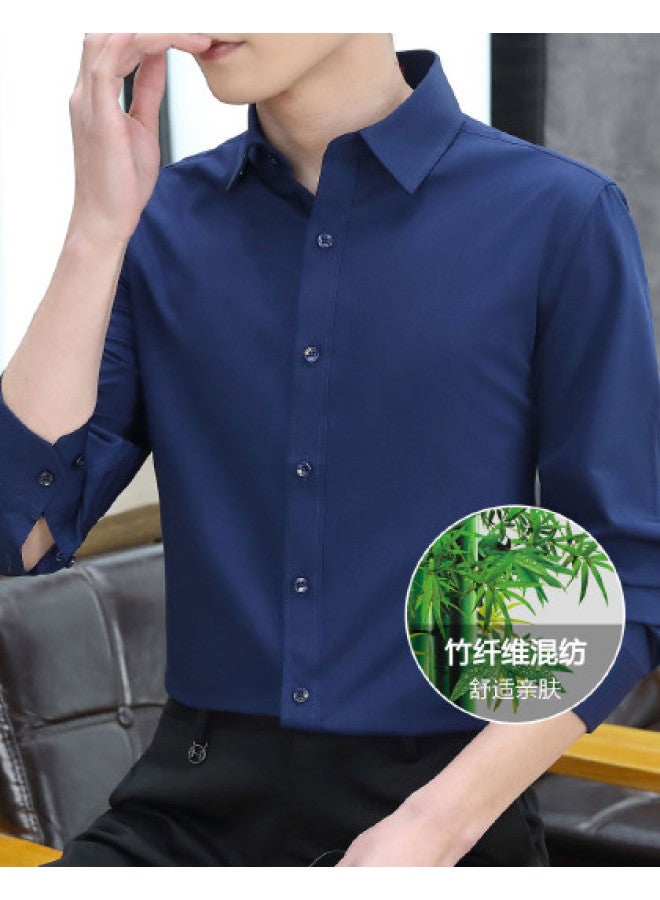 Fapai Four-season Business Casual Solid Color Men's Shirt Long Sleeve Thin - Image 1
