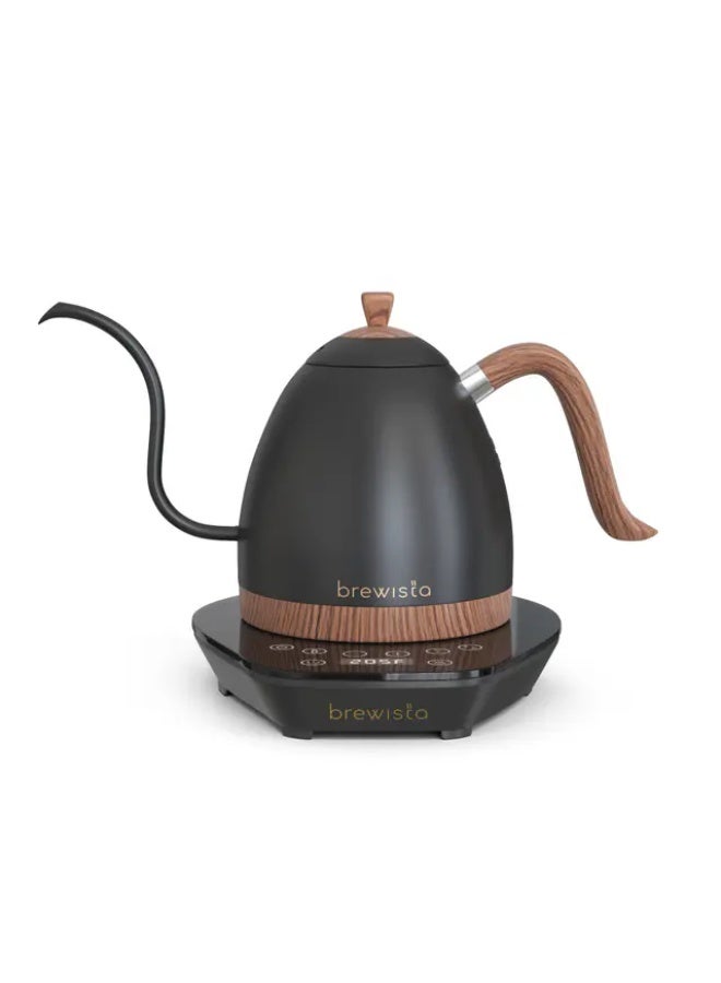 Brewista Artisan Electric Gooseneck Kettle 0.6L With Temperature Control Matte Black With Wood