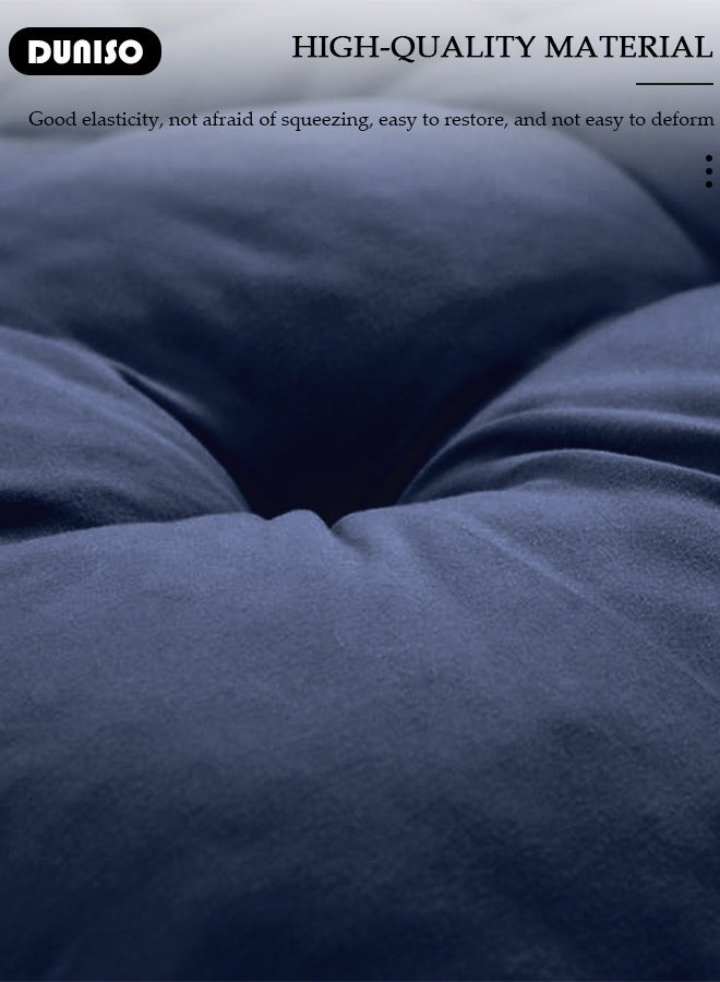 DUNISO Lounger Cushion Pads, Rocking Chair Cushion with Ties,Rattan Chair Cushion, Premium Plush PP Cotton Pads Non Skid Slip Backed Set of Upper and Lower,Portable Garden Patio Thick Padded Bed Seat Cover For Travel Holiday - Image 2