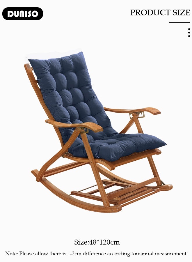 DUNISO Lounger Cushion Pads, Rocking Chair Cushion with Ties,Rattan Chair Cushion, Premium Plush PP Cotton Pads Non Skid Slip Backed Set of Upper and Lower,Portable Garden Patio Thick Padded Bed Seat Cover For Travel Holiday - Image 3