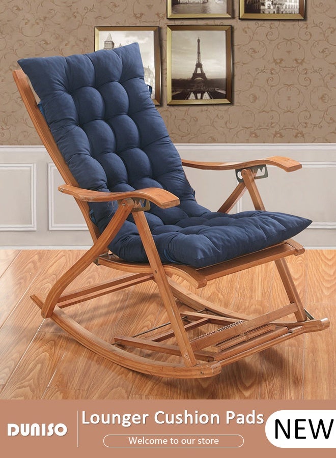 DUNISO Lounger Cushion Pads, Rocking Chair Cushion with Ties,Rattan Chair Cushion, Premium Plush PP Cotton Pads Non Skid Slip Backed Set of Upper and Lower,Portable Garden Patio Thick Padded Bed Seat Cover For Travel Holiday - Image 1