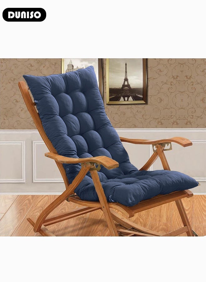 DUNISO Lounger Cushion Pads, Rocking Chair Cushion with Ties,Rattan Chair Cushion, Premium Plush PP Cotton Pads Non Skid Slip Backed Set of Upper and Lower,Portable Garden Patio Thick Padded Bed Seat Cover For Travel Holiday - Image 5