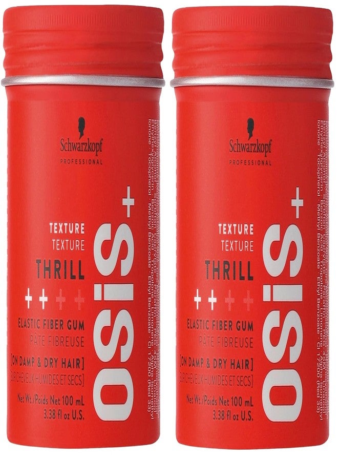 OSiS+ Thrill Fibre Gum, 2.8 oz (2 Pack) - Medium Hold Flexible Style Control – Bendable and Moldable Texturizing – Mega-Fibers and Natural Carnauba Wax for Long-Lasting Separation and Shine - Image 1