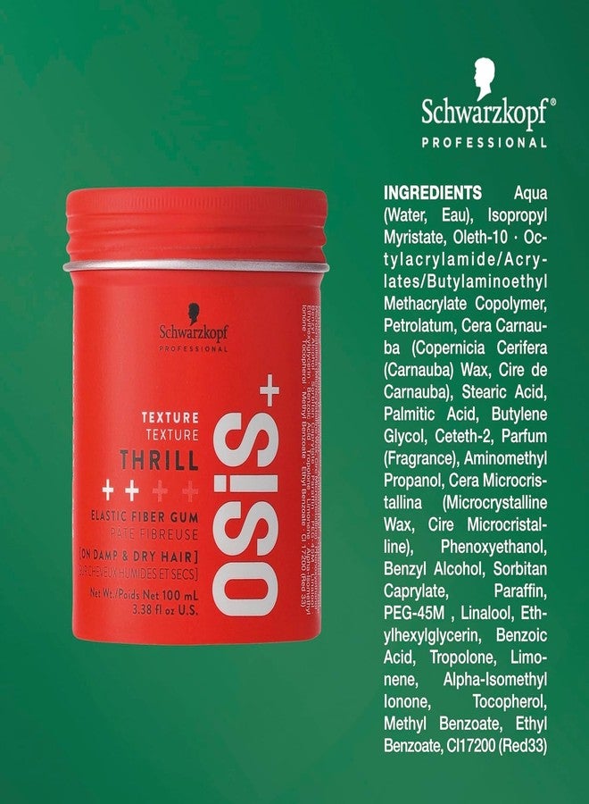 OSiS+ Thrill Fibre Gum, 2.8 oz (2 Pack) - Medium Hold Flexible Style Control – Bendable and Moldable Texturizing – Mega-Fibers and Natural Carnauba Wax for Long-Lasting Separation and Shine - Image 3
