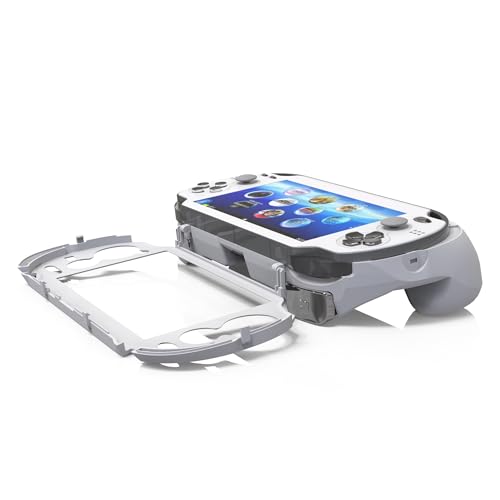 TEGRUP Hand Grip Handle for psv1000 ps vita 1000, Protective Case, L2r2 is Used to Click on The Back of The PSV.Gift of Raised Button Stickers, Tempered Film, Joystick Cap. (Frosted White) - Image 5