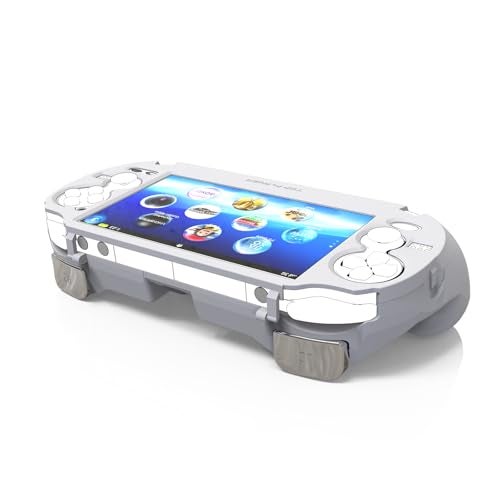 TEGRUP Hand Grip Handle for psv1000 ps vita 1000, Protective Case, L2r2 is Used to Click on The Back of The PSV.Gift of Raised Button Stickers, Tempered Film, Joystick Cap. (Frosted White) - Image 1
