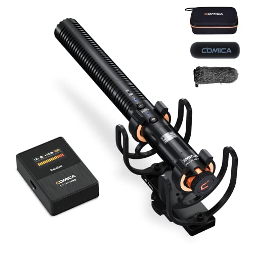 COMICA VM40 Combo Dual-Channel Wireless Shotgun Microphone, Professional Super Cardioid Video Mic, 32GB Storage, Safety Mode, Audio APP, Wireless Camera Mic for Filmmaking, Vlog, YouTube - Image 1