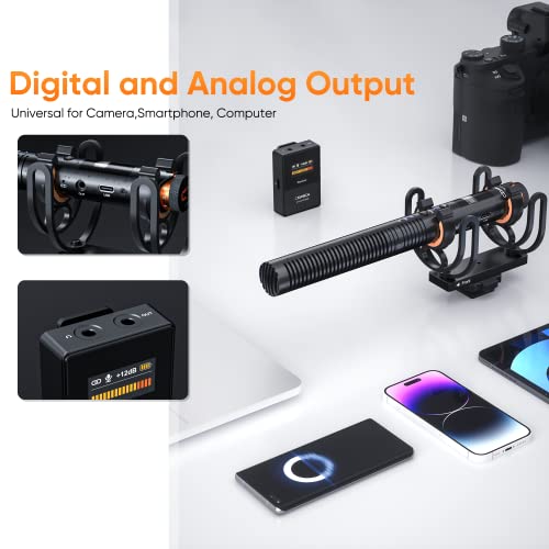 COMICA VM40 Combo Dual-Channel Wireless Shotgun Microphone, Professional Super Cardioid Video Mic, 32GB Storage, Safety Mode, Audio APP, Wireless Camera Mic for Filmmaking, Vlog, YouTube - Image 5