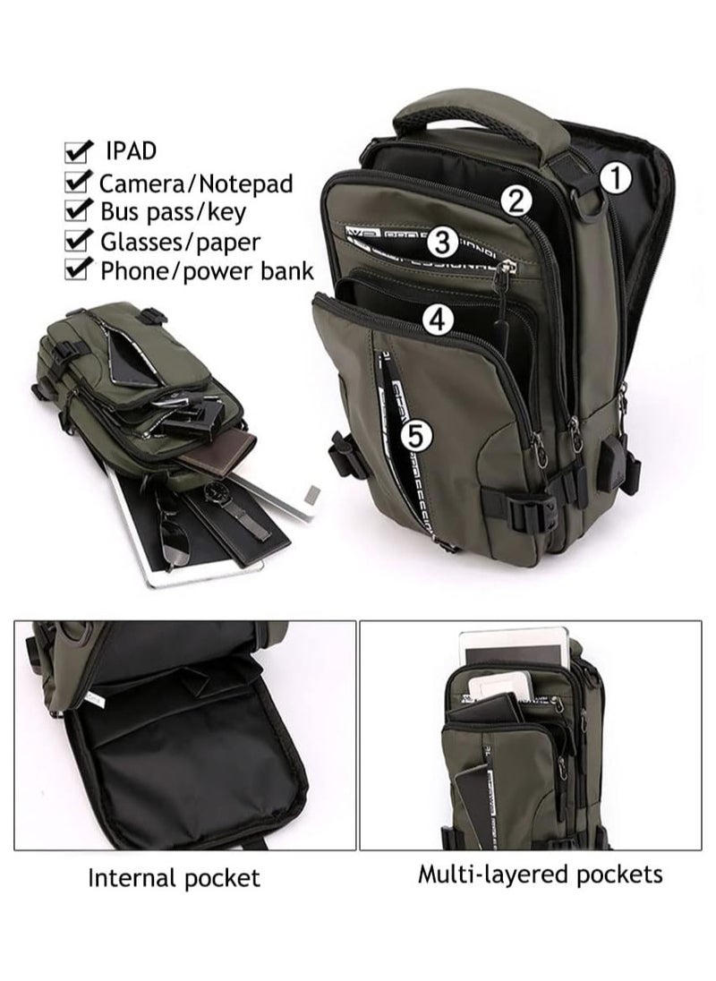 AUTOYSUR Sling Crossbody Bag Small Shoulder Backpack for Men Waterproof Slim Chest Bags Casual Daypack for Travel Cycling  - Image 3