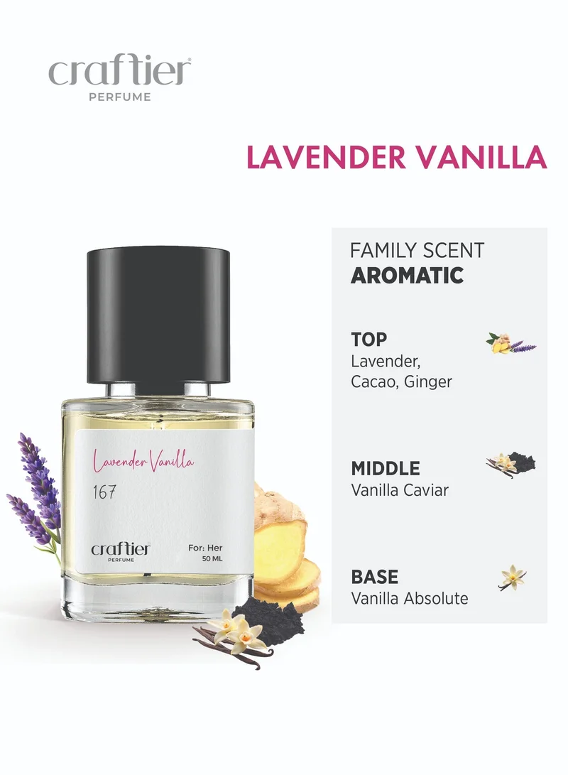 Craftier Perfume  LAVENDER VANILLA - Inspired of-GOD'DESS, Eau De Parfum for Women - 50ml, Long Lasting Aromatic Fragrance Upto 36 Hrs, Travel Size Women's Perfume for Women | Best Price UAE