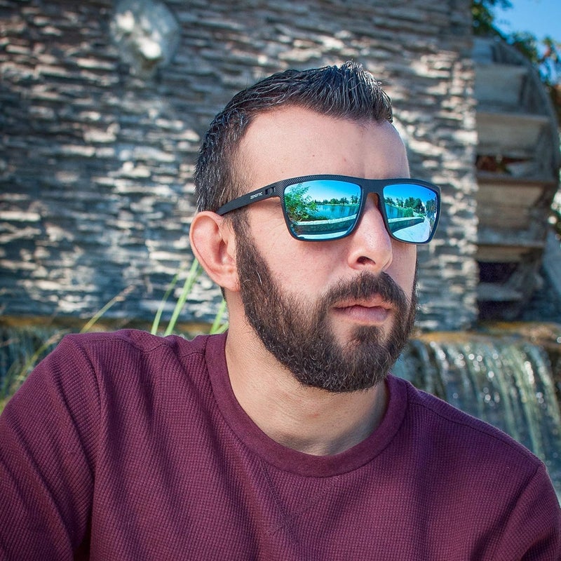 نظارات شمسية مستقطبة من ZENOTTIC للرجال، إطار خفيف الوزن من TR90، حماية UV400، نظارات شمسية مربعة - Image 5