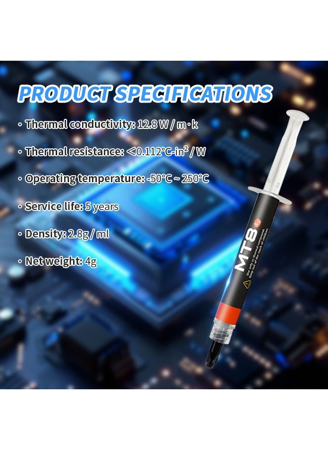 Generic - Thermal Paste Tube(4g), High Performance Thermal Grease, High Density Nano Thermal Compound - 12.8W/m·K for CPU, GPU, Computers, Home Appliances, Servers - Image 1