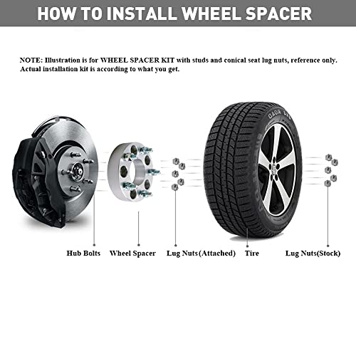 DCVAMOUS 4PC 5x135 to 5x5.5 Wheel Adapters 2 Inch with 14x2 Studs Compatible with Ford 5 Lug 5x135 to 5x139.7 for 1997-2003 F150 | 1997-2002 Expedition | 1998-2002 Navigator | 2001-2002 Blackwood - Image 3