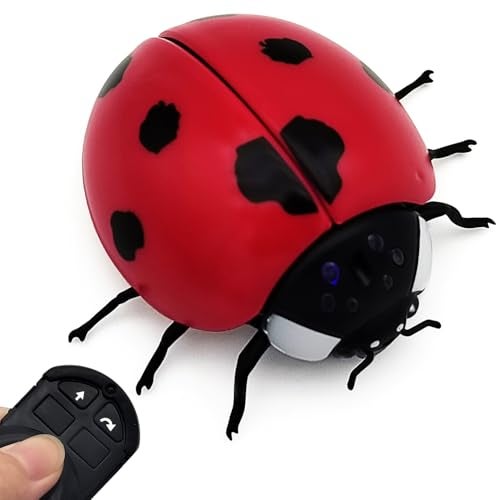Tipmant Realistic RC Ladybug Remote Control Insect Animal Vehicle Car Prank Toys Pet Cat Dog Teasing Kid Birthday Gifts - Image 1