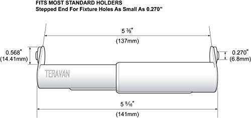 Teravan Standard Toilet Paper Holder Extender for Extra-Large Rolls – Perfect for Double, Triple Rolls in Regular or Ceramic Bathroom Wall Holders, White, 1 Unit - Image 3