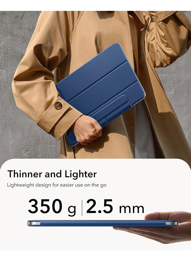 ثيودور جراب مغناطيسي رفيع لجهاز iPad Air مقاس 13 بوصة (M4 2026 / M3 2025 / M2 2024) - غطاء ثلاثي الطي لجهاز iPad Air مقاس 13 بوصة مع حامل قلم، خاصية التشغيل/الإيقاف التلقائي، جراب واقٍ متين - أزرق داكن - Image 4