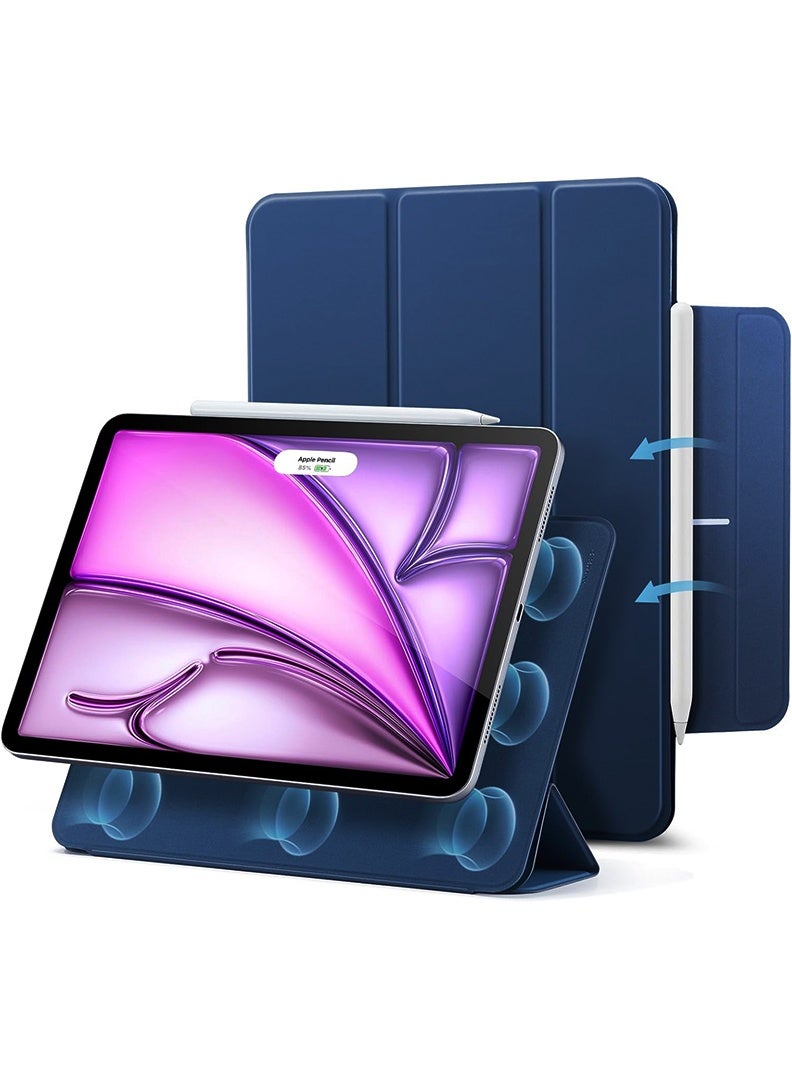 ثيودور جراب مغناطيسي رفيع لجهاز iPad Air مقاس 13 بوصة (M4 2026 / M3 2025 / M2 2024) - غطاء ثلاثي الطي لجهاز iPad Air مقاس 13 بوصة مع حامل قلم، خاصية التشغيل/الإيقاف التلقائي، جراب واقٍ متين - أزرق داكن - Image 1