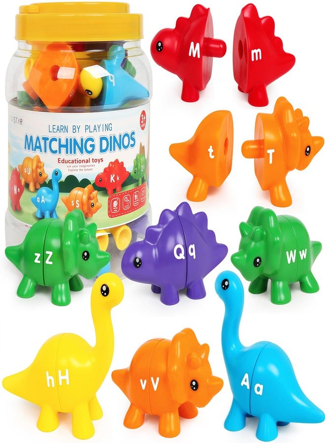 CZTCDP Dinosaur Alphabet Learning Toys - 13PCS Double-Sided Dinosaur Matching Game for Toddlers, Montessori Preschool Educational Sensory Toy – Gift for Boys & Girls Aged 3+ Years - Image 1