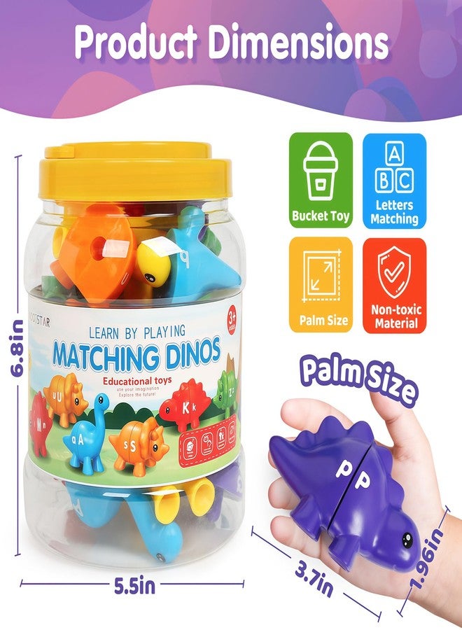 CZTCDP Dinosaur Alphabet Learning Toys - 13PCS Double-Sided Dinosaur Matching Game for Toddlers, Montessori Preschool Educational Sensory Toy – Gift for Boys & Girls Aged 3+ Years - Image 4
