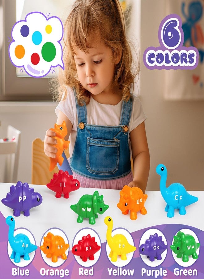CZTCDP Dinosaur Alphabet Learning Toys - 13PCS Double-Sided Dinosaur Matching Game for Toddlers, Montessori Preschool Educational Sensory Toy – Gift for Boys & Girls Aged 3+ Years - Image 5