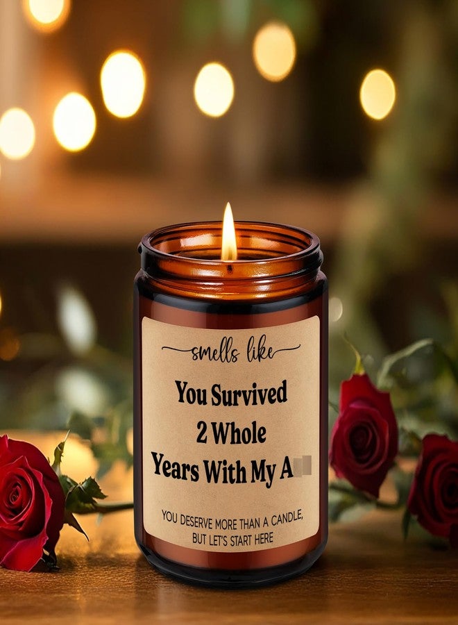 LEADO 2 Year Anniv. Candle, 2nd Anniversary Candle Gifts for Him Her Girlfriend Boyfriend - Cotton 2nd Anniversary Couple Gifts, Happy 2 Year Wedding Anniv. Funny Present for Wife Husband - Image 4